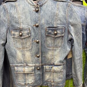 Stylish Denim Military Jacket
